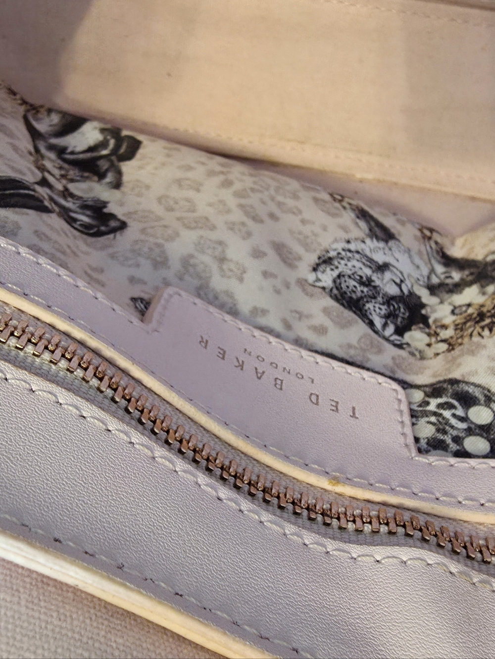 Ted Baker Pink & Gold LEATHER Crossbody Bag - Picture 3 of 7